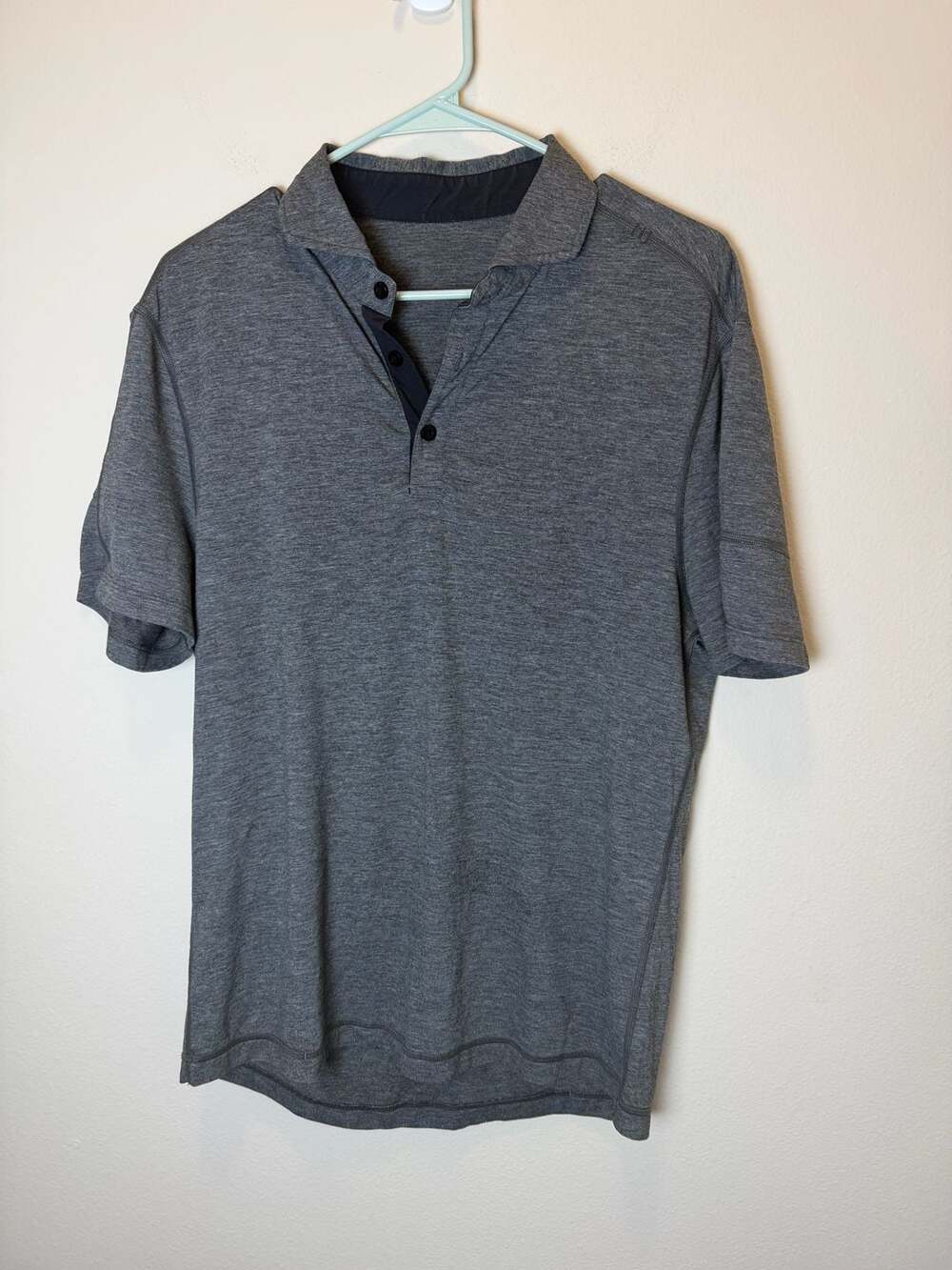 Lululemon Evolution Polo Shirt Gray Short Sleeve